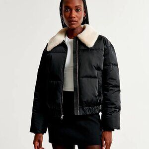 BNWT Abercrombie and Fitch Faux Fur Mini Ultra Puffer size XS